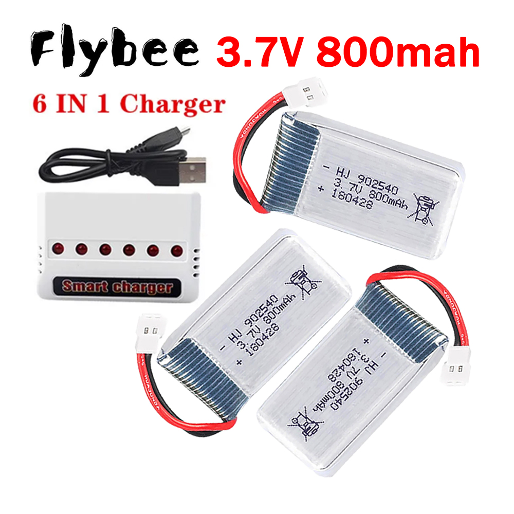Rc Hobby Drone - MEW 800mAh 3,7V Lipo-Akku + 6-in-1-Ladegerät