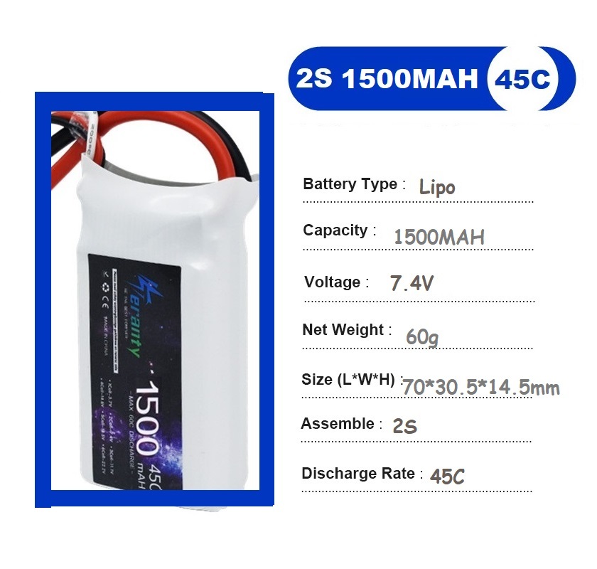 2PCS 7,4 V Lipo 2S Batterie 15 – Rc Hobby Drone Bewertung und Preis