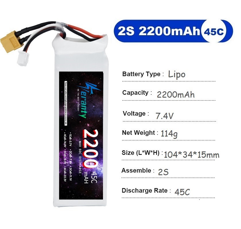 2PCS 7,4 V Lipo 2S Batterie 15 – Rc Hobby Drone Bewertung und Preis